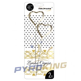 TXF318 Zimne Ognie Serca Złote 17cm.