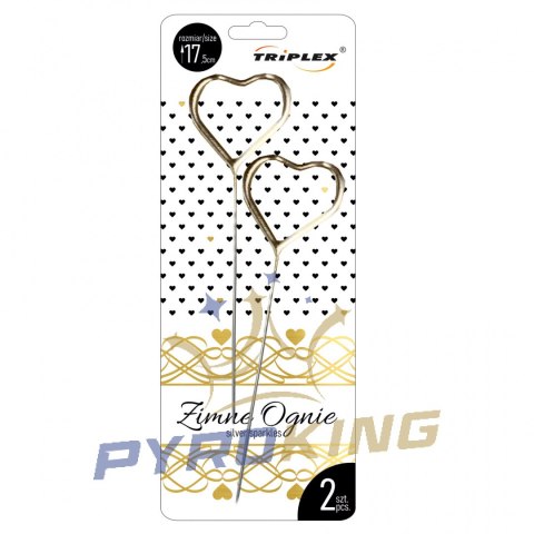 TXF318 Zimne Ognie Serca Złote 17cm.